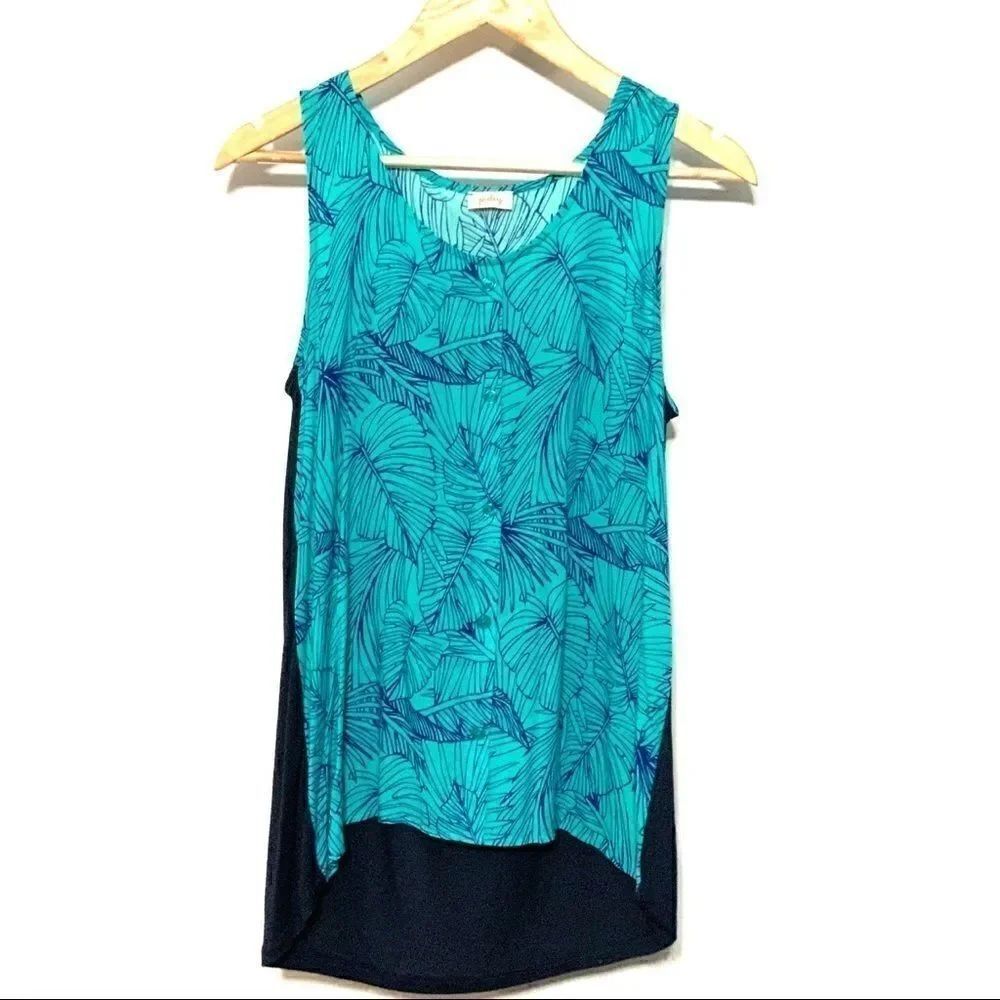Pixley Jungle leaf print high low hem tunic